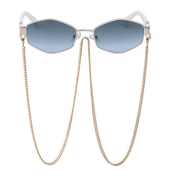 Ochelari de soare Ochelari Vintage Luxury albastrii cu lant
